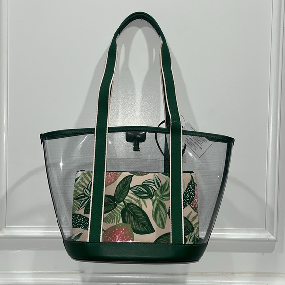♠️kate spade Clare See Through Fern Foliage Tote, Green NWT - Picture 10 of 15